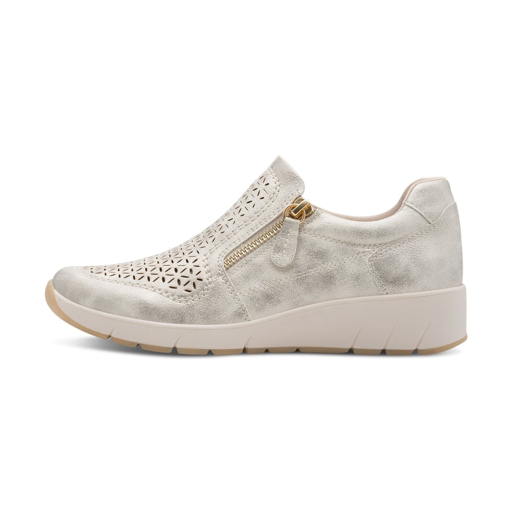 Jana 24765-46-499 GOLD Slip On Trainer Style Shoe with Zip 24765-46-499