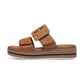 Jana 27271-42 TAN Touch Fastening Adjustable Wedge Mule Sandal