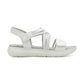 Jana 28766-42 WHITE/SILVER Touch Fastening Adjustable wide Fit Sandal