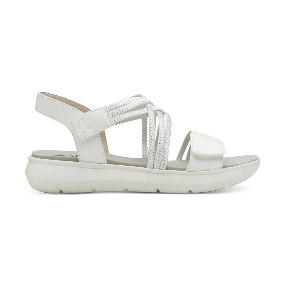 Jana 28766-42 WHITE/SILVER Touch Fastening Adjustable wide Fit Sandal