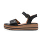 Jana BLACK 28269 Flatform Adjustable Wedge Sandal