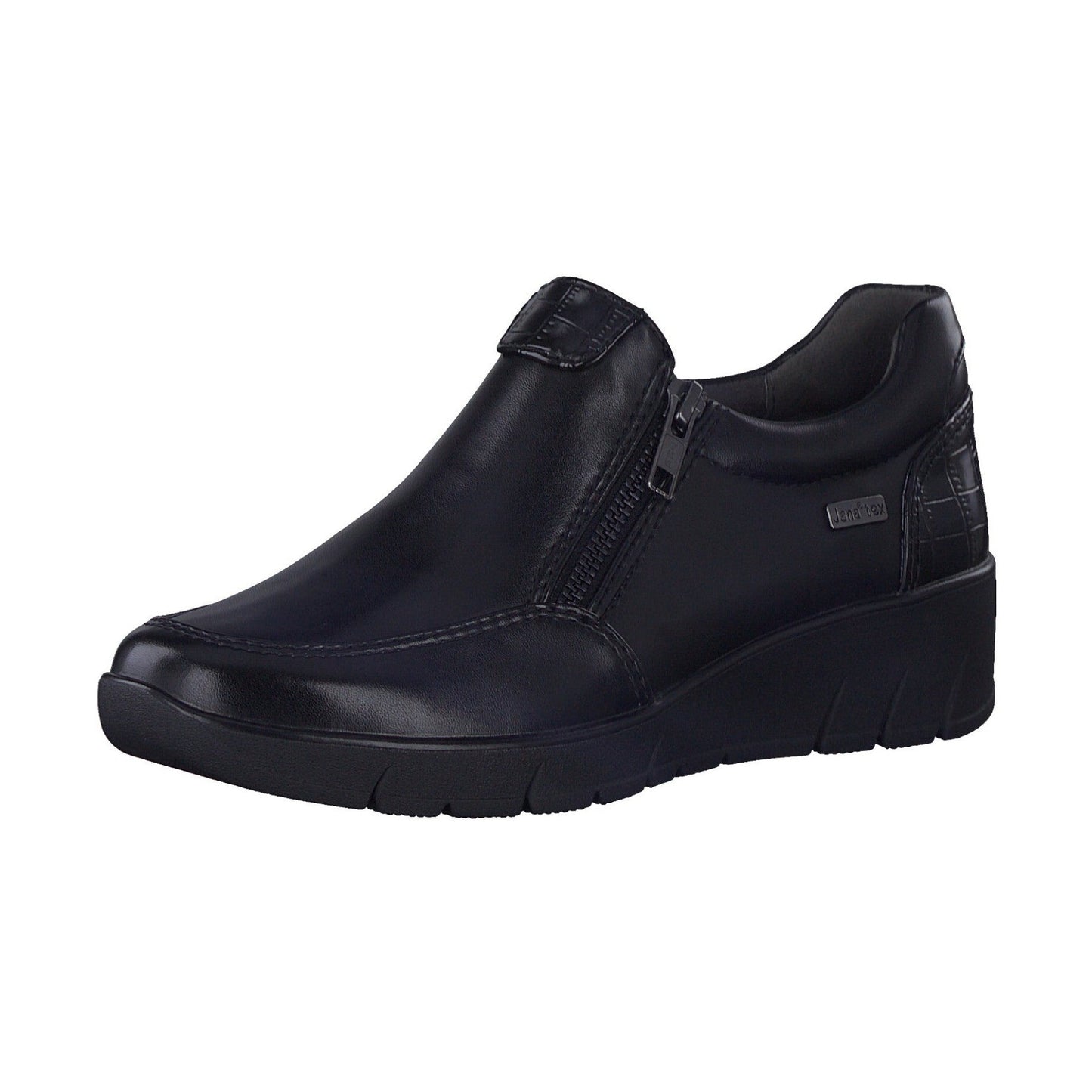 Jana Casual shoe with dual zips 24663-055 BLACK