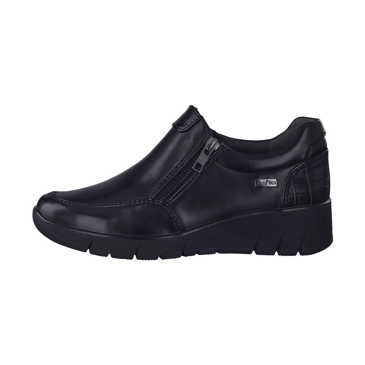 Jana Casual shoe with dual zips 24663-055 BLACK