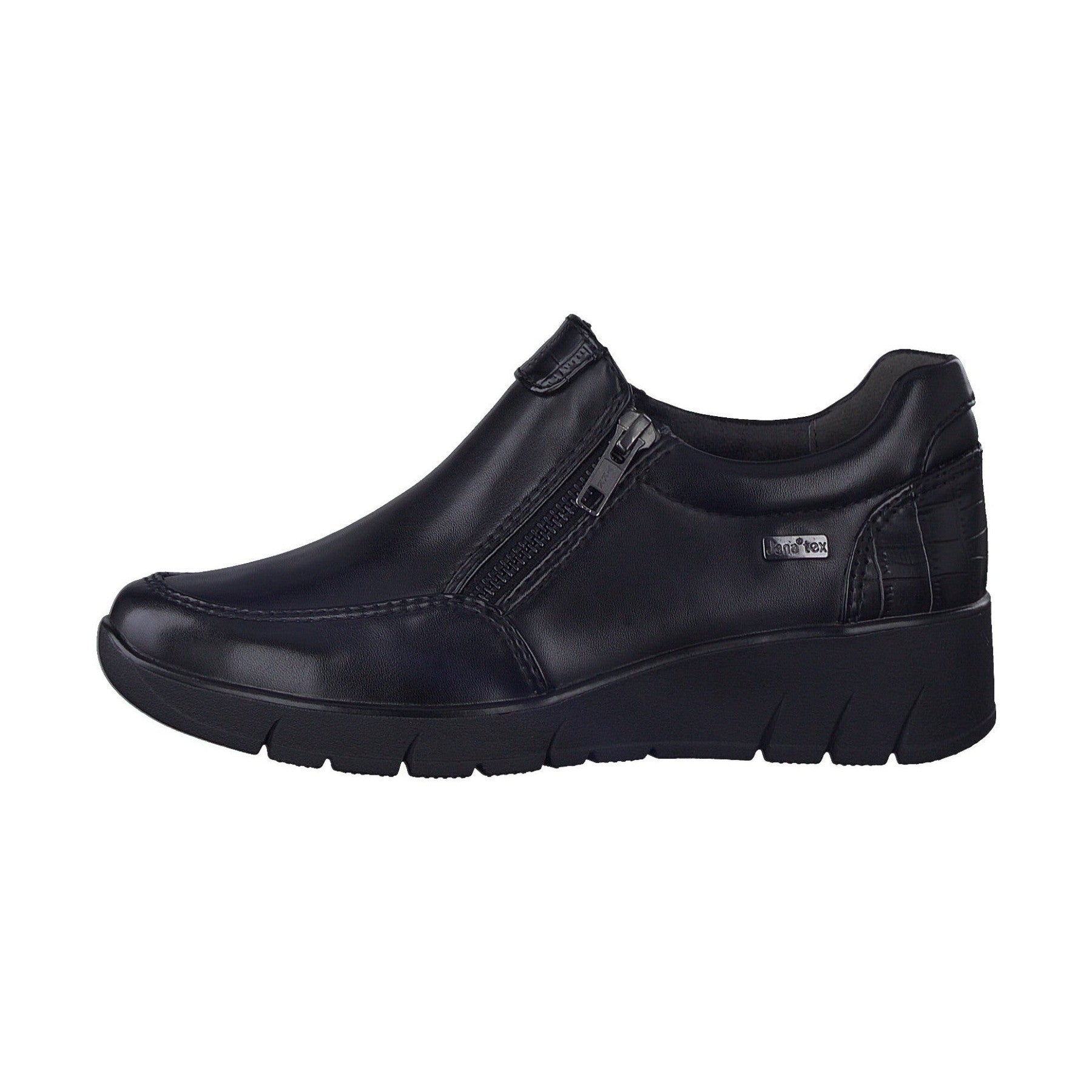 Jana Casual shoe with dual zips 24663-055 BLACK