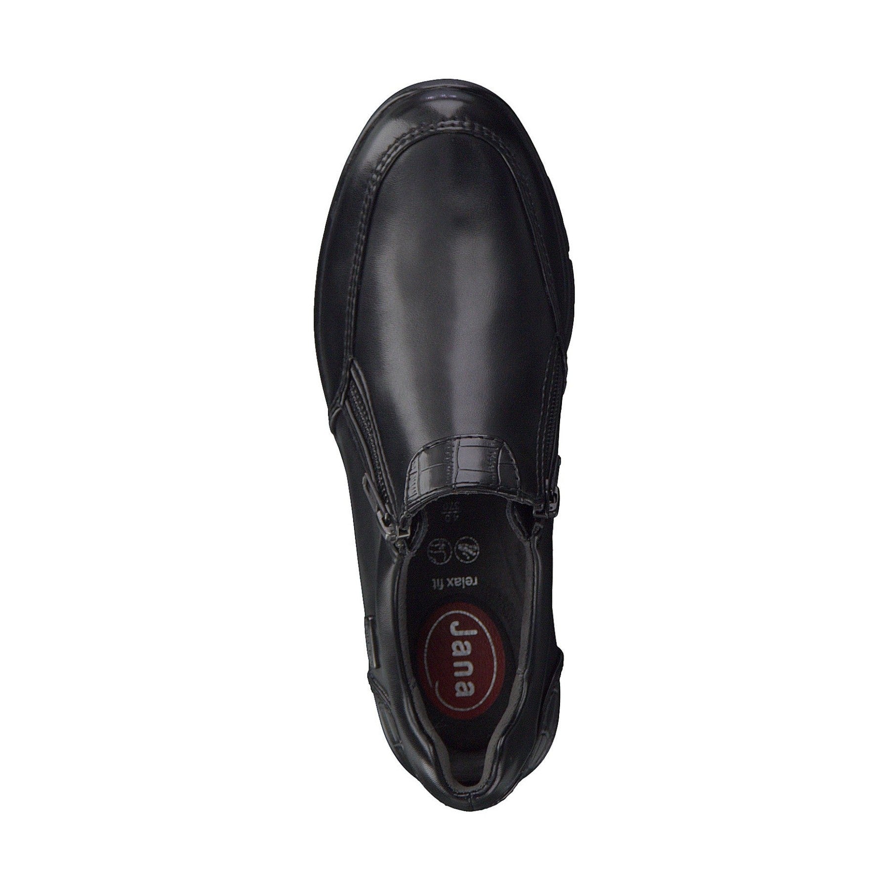 Jana Casual shoe with dual zips 24663-055 BLACK