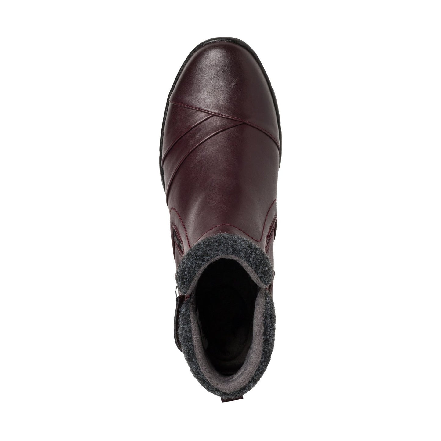 Jana Wedge Ankle Boot with zip 26461 MERLOT