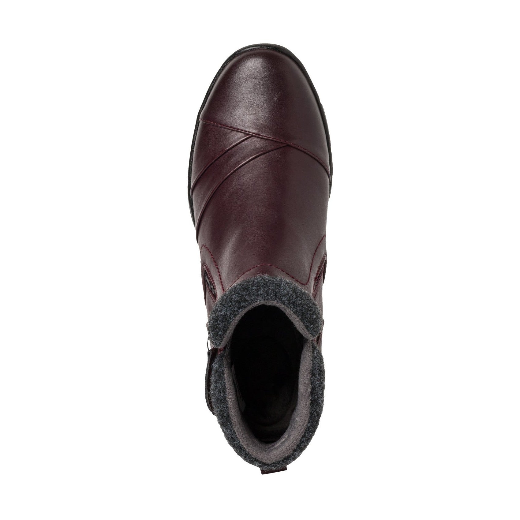 Jana Wedge Ankle Boot with zip 26461 MERLOT