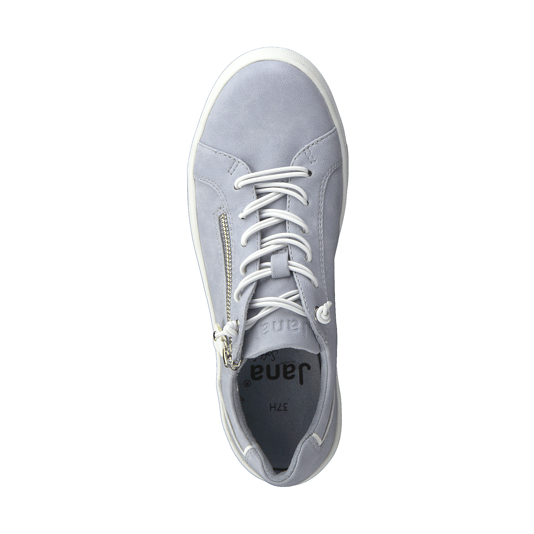 Jana Wide Fit Trainer With Zip and Laces 23660-833 Sky Blue
