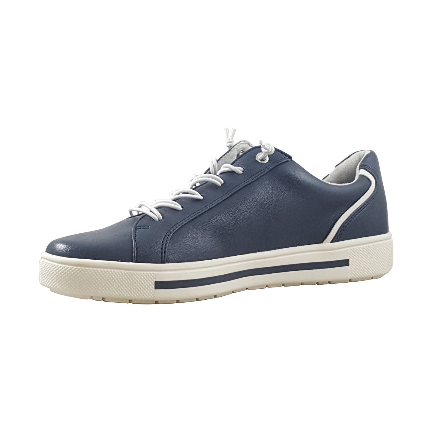 Jana Wide Fit Trainer With Zip and Laces 23660 NAVY