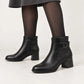 Jana 25370-47 BLACK Wide Fitting Smart Zip Ankle Boot
