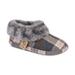 Jo & Joe Glenroyal PEBBLE Grey Tartan Print Bootee Slipper