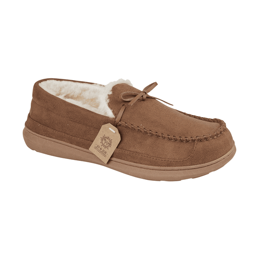 Jo & Joe fur lined Moccasin Slipper Cranford COGNAC