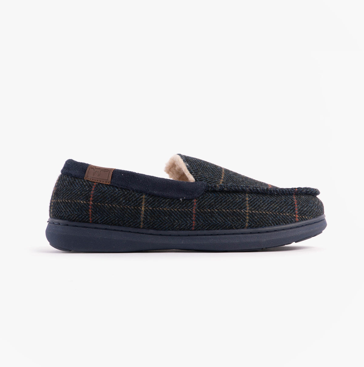 Jo & Joe Glencore NAVY Check Moccasin Style Slipper