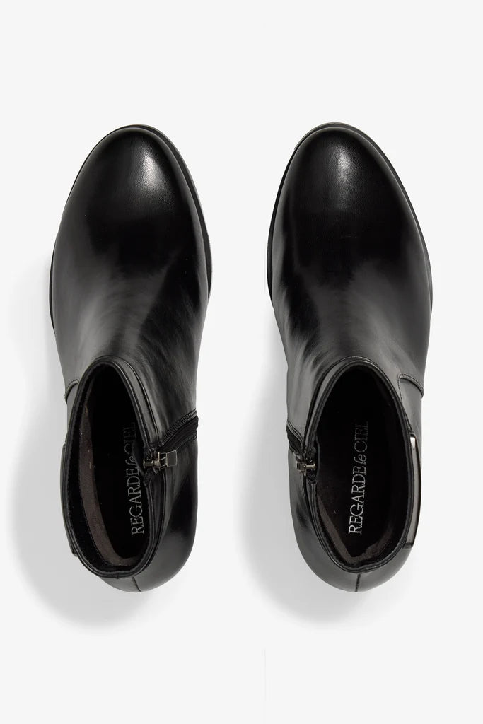 Regardez Le Ciel Jolene 27 BLACK Butter Soft Leather Zip Ankle Boot