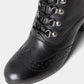 Joe Browns Fenchurch Street Black Leather Brogue ankle boots
