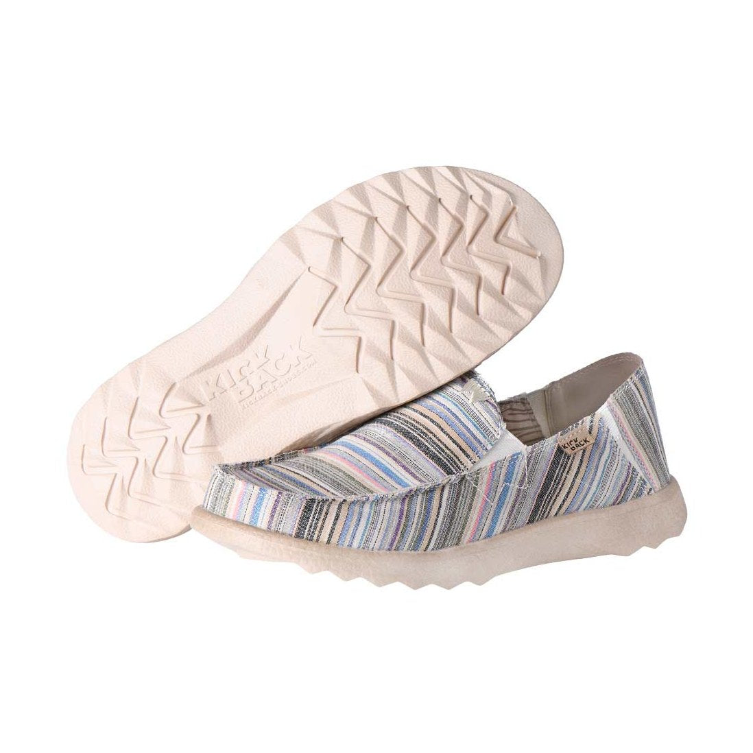 KIckback Couch BEIGE MULTI Stripe Super Lightweight Slip On Shoe K10129105