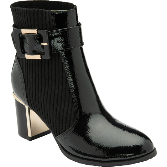 Lotus Ankle Boot with Zip Klaudina BLACK  PAT ULB318