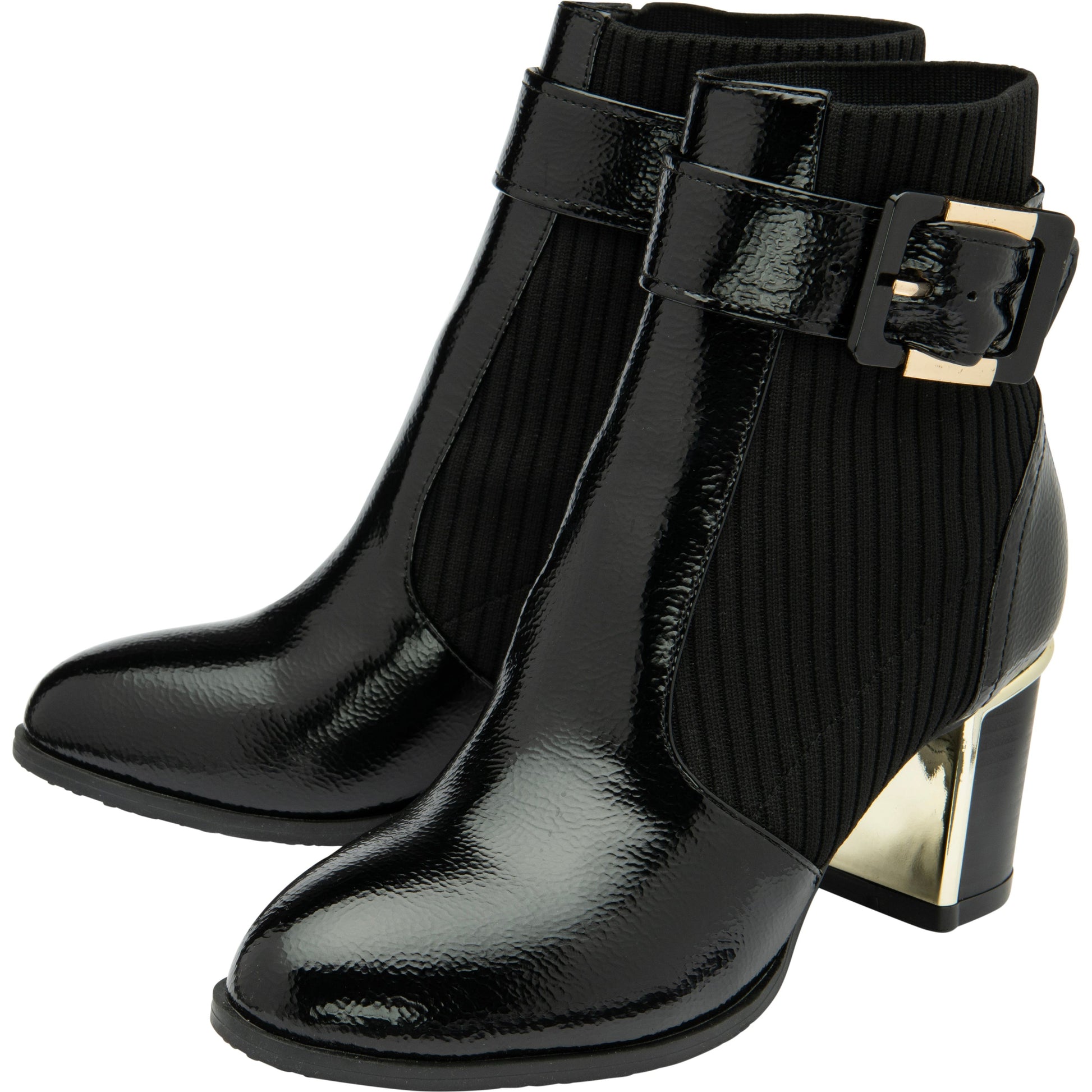Lotus Ankle Boot with Zip Klaudina BLACK  PAT ULB318