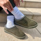 Ella Kelly OLIVE Faux Suede Mule Slipper
