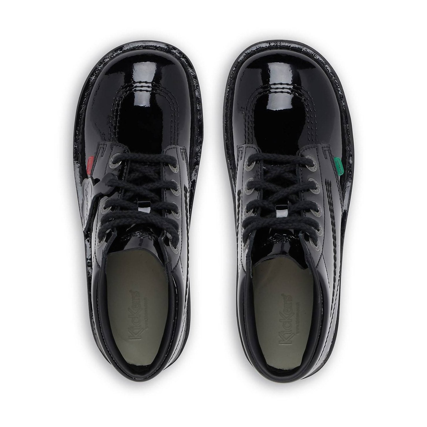Kick Hi Classic Black Patent Leather Boots Womens version