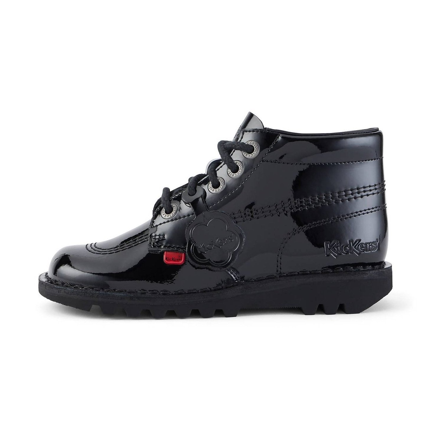 Kick Hi Classic Black Patent Leather Boots Womens version