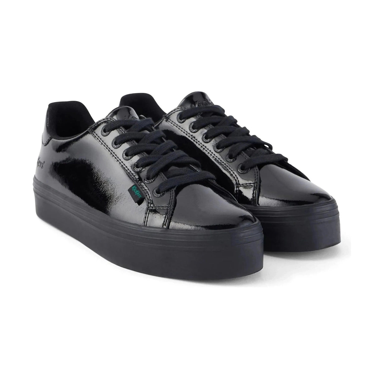 Kickers Stack Up Kickers Tovni Stack BLACK Patent Leather Lace Up Shoes – A.G. Meek