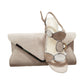 Koko Z320 NUDE Faux Suede Clutch bag with chain shoulder strap close match to Marco Tozzi 28230