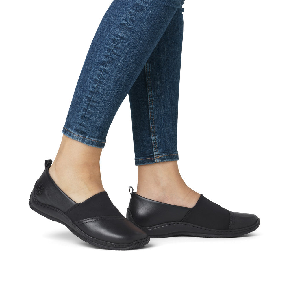 Rieker Shoe-Flat Simple Work Shoe BLACK L1790-00