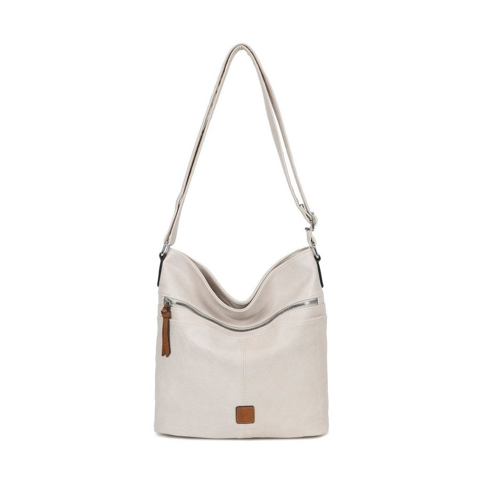 Moda Express BEIGE Multipocket Shoulder Crossbody Handbag 9058
