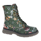 Cipriata L310 GREEN Floral 8 eyelet Lace and Zip Boot L310E