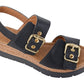 Cipriata L631 Buckle Wedge sandals BLACK L631A