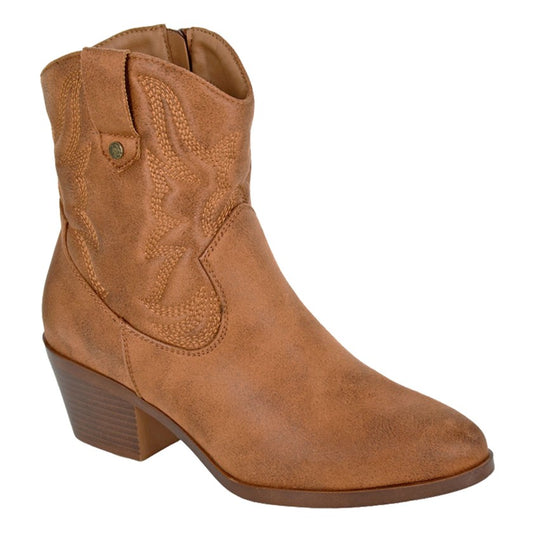 Cipriata L717 TAN Western Cowgirl Ankle Boots