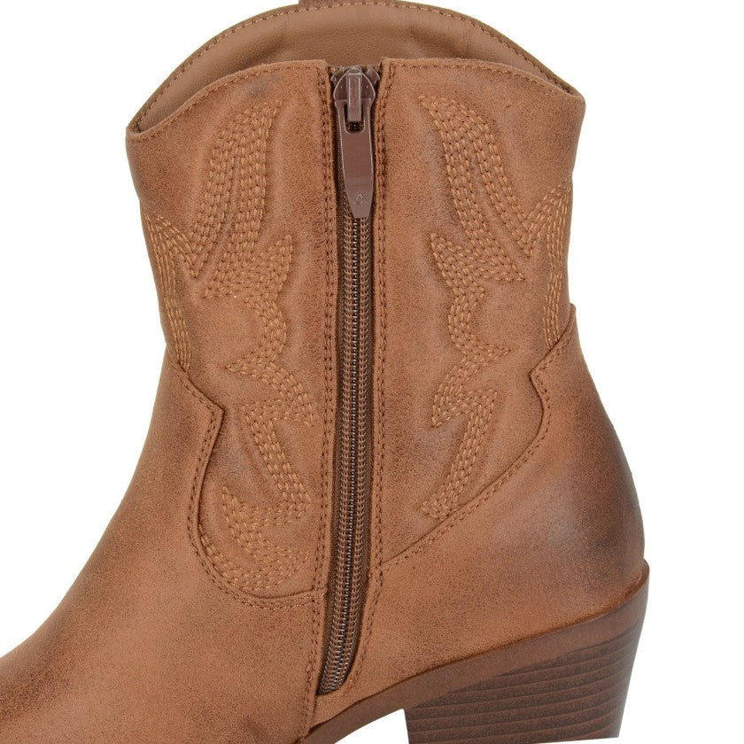 Cipriata L717 TAN Western Cowgirl Ankle Boots