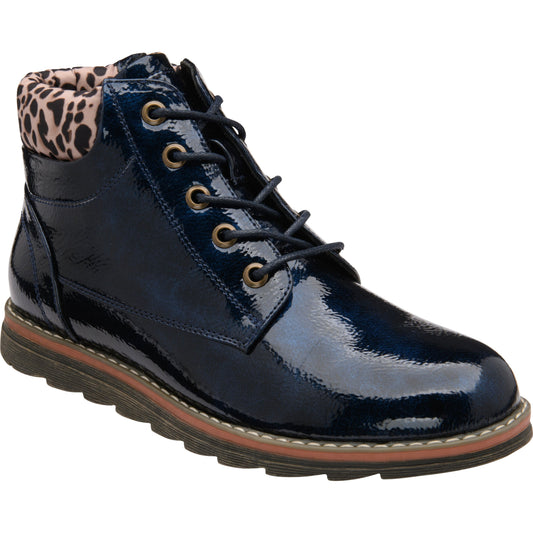 Lotus Ankle Boot with Lace and Zip Lexis NAVY ULB333