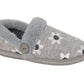Sleepers Trina Grey Flower design Fur Trim Slipper  LS185F