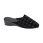 Sleepers Ls199 BLACK Diamonte Trim Mule Slipper with Wedge Heel LS199A