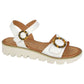 Cipriata L282 WHITE Twin Buckle Wedge Sandal