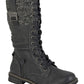 Cipriata GABRIELA Black Long boot with Laces and inside zip L307
