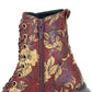 Cipriata L853 BURGUNDY Floral 8 Eyelet Zip Boot L853BD
