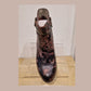 Laura Vita Alcizeeo 17 AUBERGINE Leather Flower Detail Ankle Boot