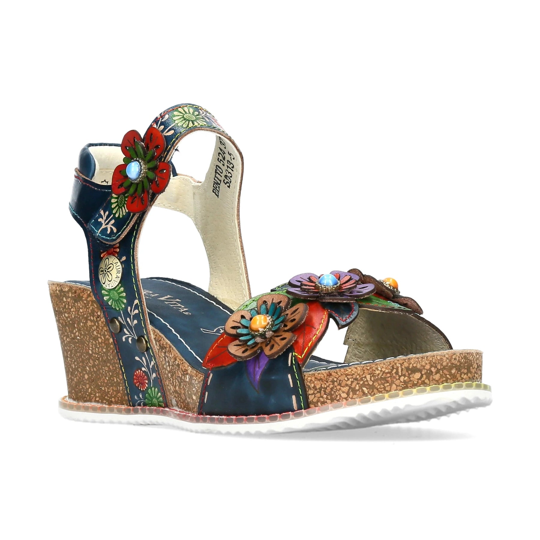 Laura Vita Bonito 05 JEANS Low Wedge touch fastening sandal Bonito 05