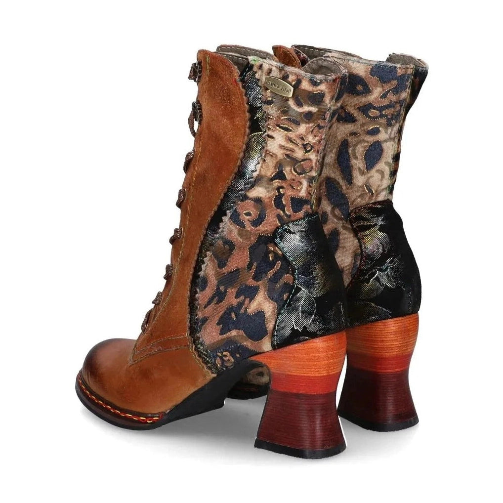 Laura Vita Eleao 42 Stunning CAMEL Leather Lace Boot With Zip ELEAO 42