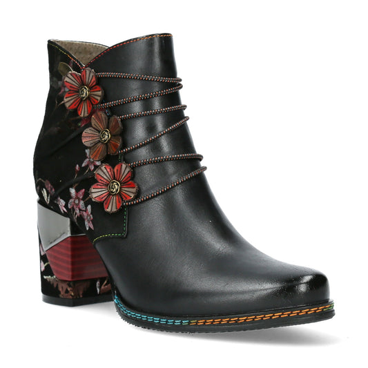 Laura Vita Maevao 0123 NOIR Leather Black Heel Ankle Boot