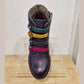 Laura Vita Maevao 0123 VIOLET Embossed block Heel Zip Ankle Boot