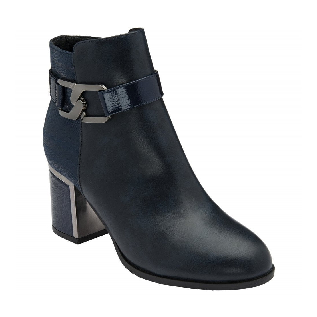 Lotus Adelaide NAVY Block Heel Dress Boot
