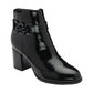 Lotus Amarin BLACK Patent Block Heel Ankle Boot ULB454