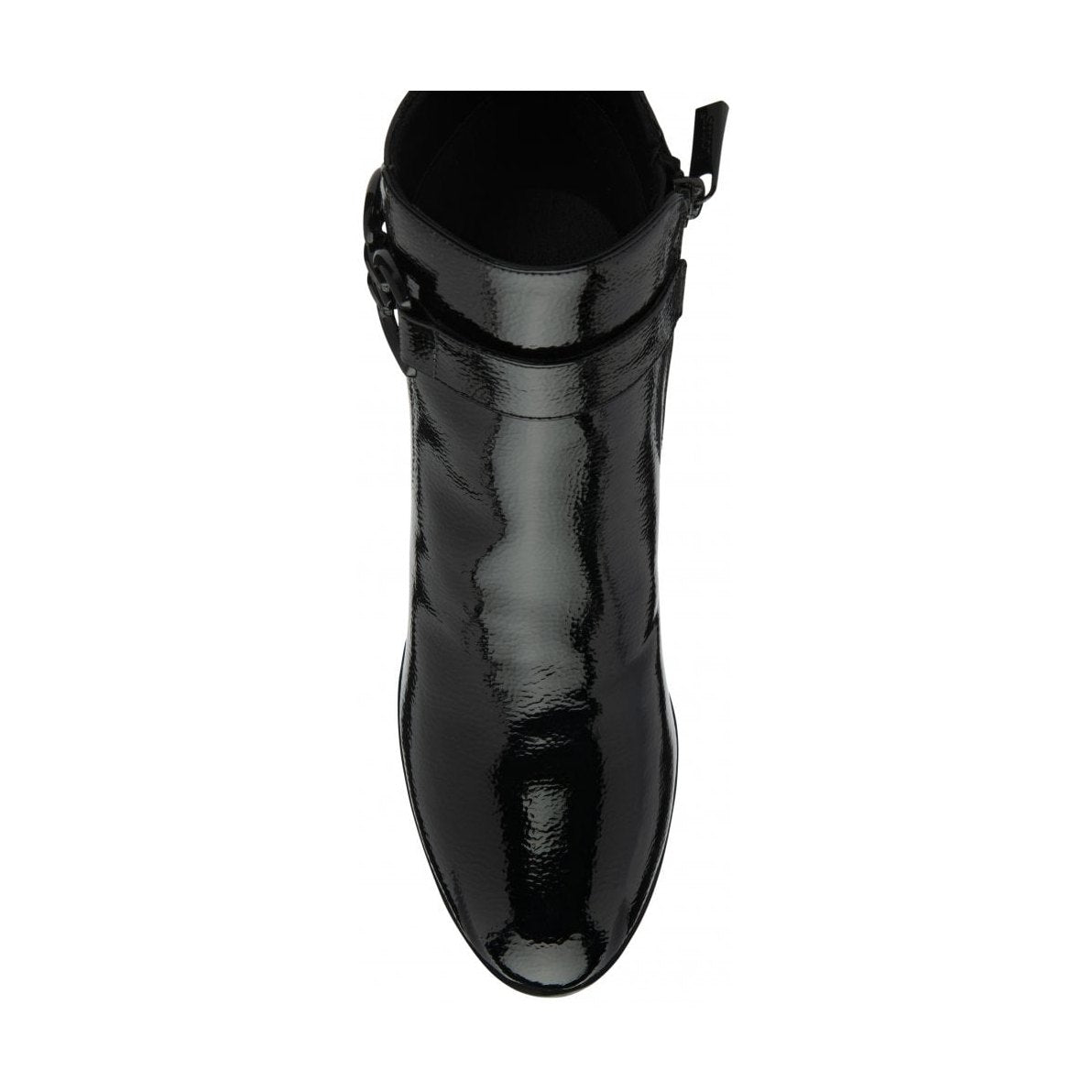 Lotus Amarin BLACK Patent Block Heel Ankle Boot ULB454