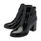 Lotus Amarin BLACK Patent Block Heel Ankle Boot ULB454