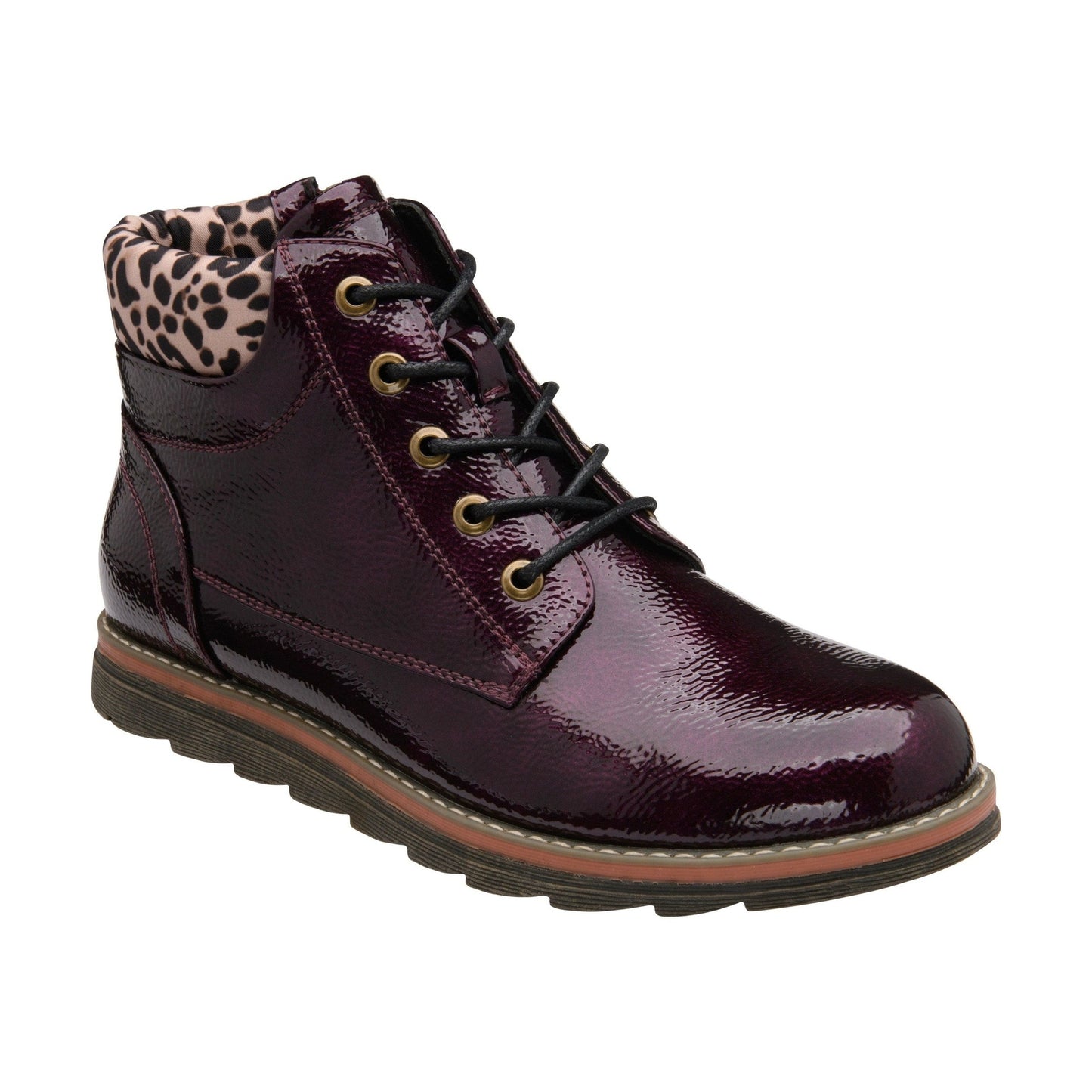 Lotus Ankle Boot with Lace and Zip Lexis PURPLE ULB333