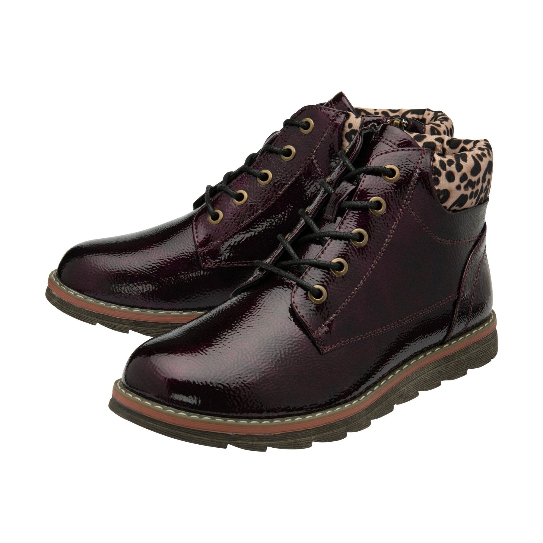 Lotus Ankle Boot with Lace and Zip Lexis PURPLE ULB333
